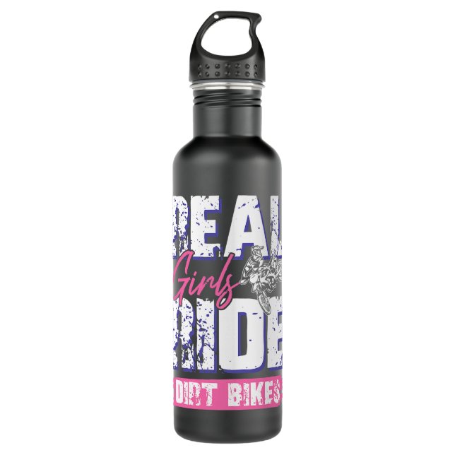 Botella De Agua Motocross Real Girls Ride Dirt Bikes1 (Anverso)