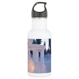 Botella De Agua motor de tren Escultura de hielo invierno arte de 