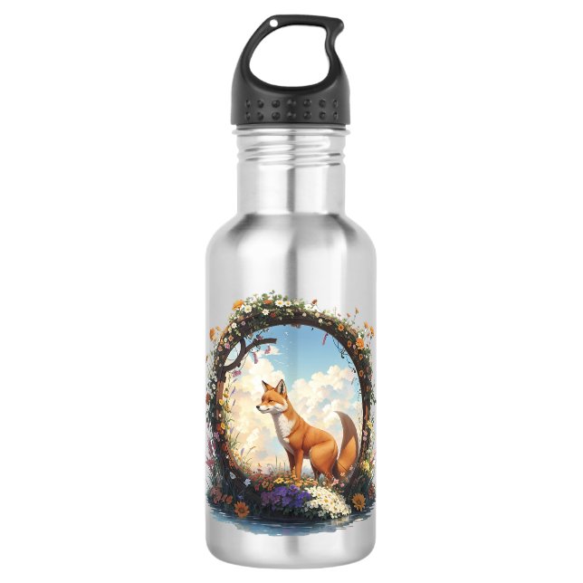 Botella De Agua Mountain Woodland Animals Fox Nature (Anverso)
