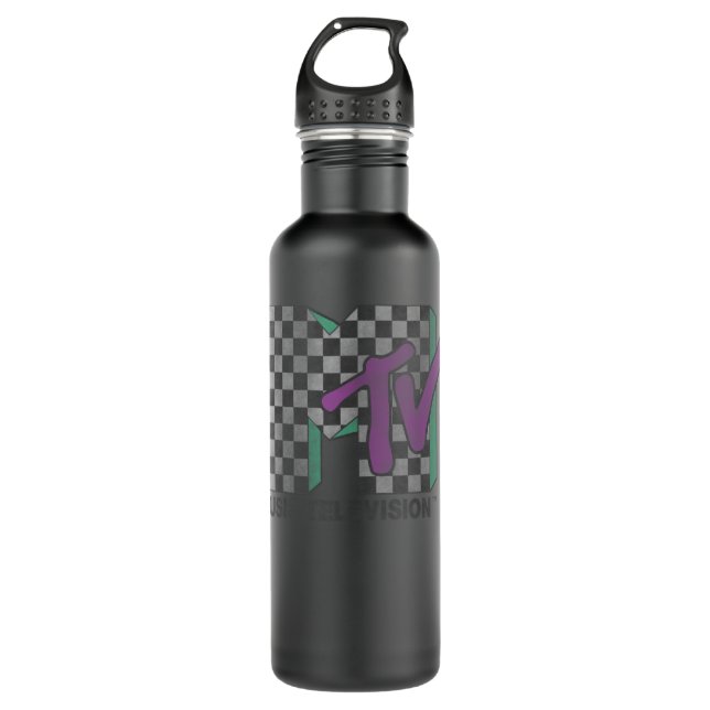 Botella De Agua MTV Checkered Distressed Retro Logo 519 (Anverso)