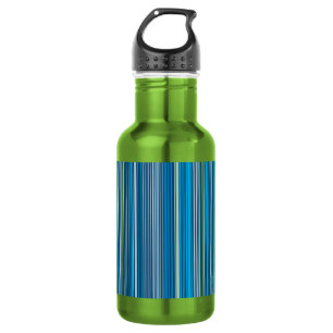 Botella De Agua Muchas franjas multicolores en azul