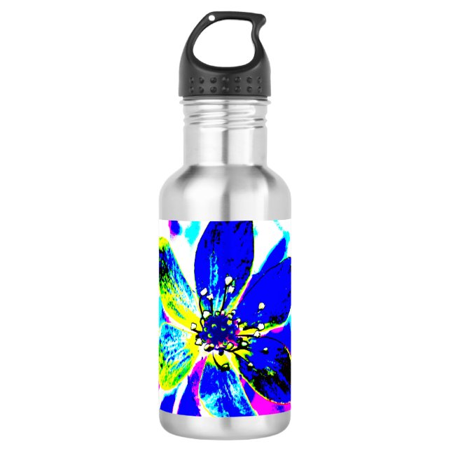 Botella De Agua mugre de anémona azul (Anverso)