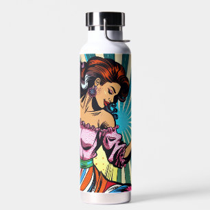 Botella De Agua Mujer bonito bailando salsa arte pop