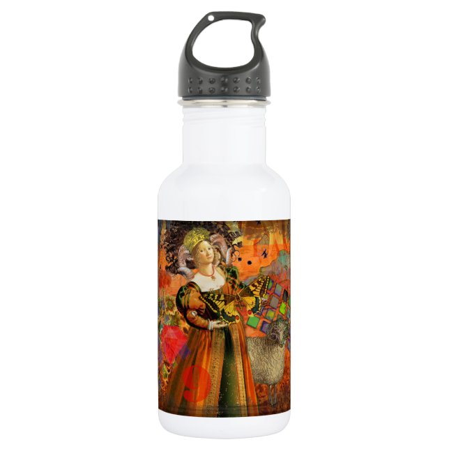 Botella De Agua Mujer de Aries Naranja: Collage de Arte Antiguo Ca (Anverso)