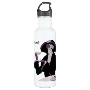 Botella De Agua Mujer de estilo Art Déco, té de la tarde y tarta