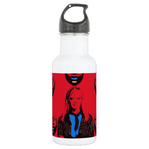 Botella De Agua Mujer en arte pop rojo