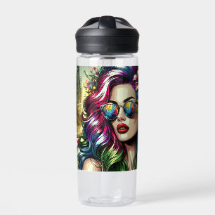 Botella De Agua Mujer Hermosa en la Ciudad Personalizado