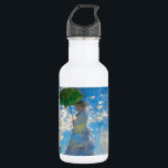 Botella De Agua Mujer Monet Paraguas Impresionismo<br><div class="desc">La obra maestra del impresionismo de Claude Monet - Mujer con un paraguas fue pintada por el impresionista francés Claude Monet en 1875. Muestra a una mujer con un paraguas y un niño pequeño, que es Madame Monet y su hijo. Esta pintura impresionista es una de las famosas pinturas de...</div>