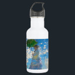 Botella De Agua Mujer Monet Paraguas Impresionismo<br><div class="desc">La obra maestra del impresionismo de Claude Monet - Mujer con un paraguas fue pintada por el impresionista francés Claude Monet en 1875. Muestra a una mujer con un paraguas y un niño pequeño, que es Madame Monet y su hijo. Esta pintura impresionista es una de las famosas pinturas de...</div>