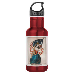 Botella De Agua Mujer patriota americana Bandera americana 250