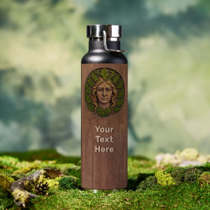 Botella De Agua Mujer Verde - Madera