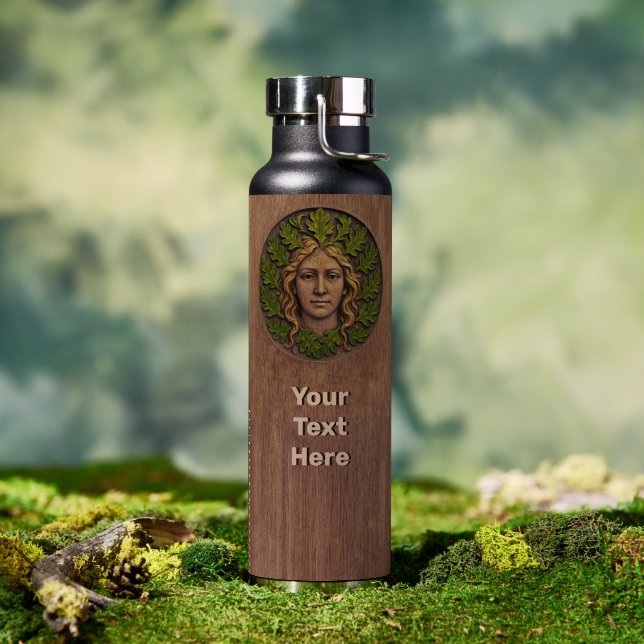 Botella De Agua Mujer Verde - Madera (Al aire libre (girado))
