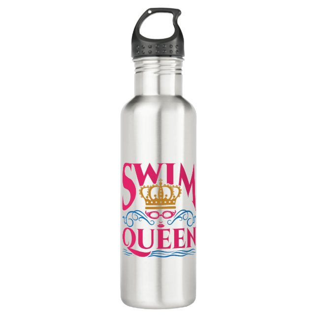 Botella De Agua Mujeres Chicas nadadoras Queen (Anverso)