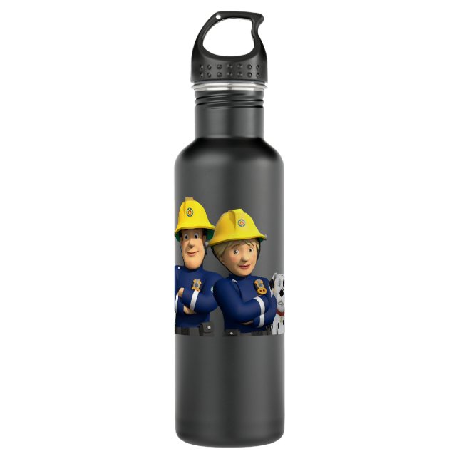Botella De Agua Mujeres Hombres Personalizado Nombres De Fuego Par (Anverso)