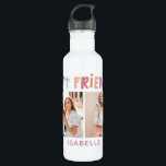 Botella De Agua Multifoto colorida tipografía divertida mejores am<br><div class="desc">Multifoto colorida tipografía divertida muchísimo diseño de amigas mejores. Parte de una colección moderna.</div>