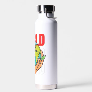 Botella De Agua Mundo – Diseño de Globo de Aventura de Viaje