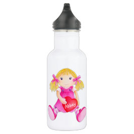 Botella De Agua muñeca de traga Watercolor arte nombre botella de