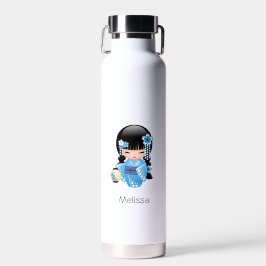 Botella De Agua Muñeca Kokeshi de invierno - Chica Geisha de Kimon