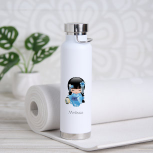 Botella De Agua Muñeca Kokeshi de invierno - Chica Geisha de Kimon