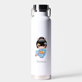 Botella De Agua Muñeca Maiko Kokeshi - Chica Geisha Japonesa Linda