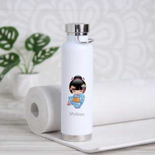 Botella De Agua Muñeca Maiko Kokeshi - Chica Geisha Japonesa Linda
