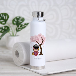 Botella De Agua Muñeca Sakura Kokeshi - Chica Geisha