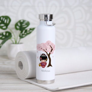 Botella De Agua Muñeca Sakura Kokeshi - Chica Geisha