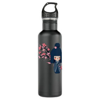 Botella De Agua Muñeca Usaburo Kokeshi y Sakura Ch japonesa