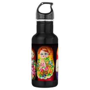 Botella De Agua Muñecas coloridas de Matryoshka