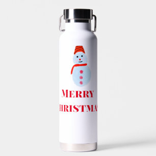 Botella De Agua Muñeco de nieve azul Navidad Feliz Navidad agregar