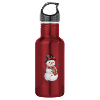 Botella De Agua Muñeco de nieve feliz
