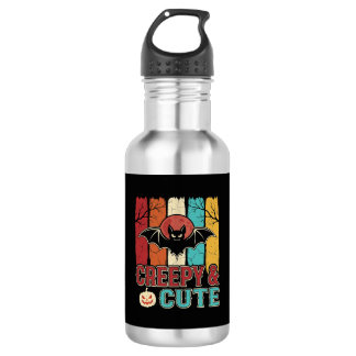 Botella De Agua Murciélago Retro Gráfico Espeluznante Lindo de Hal