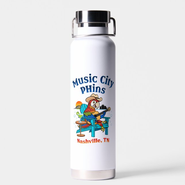 Botella De Agua Música City Phins Acero inoxidable (Atrás)