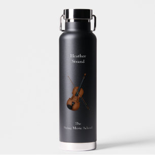 Botella De Agua Música clásica violín y soplo personalizada oscuro