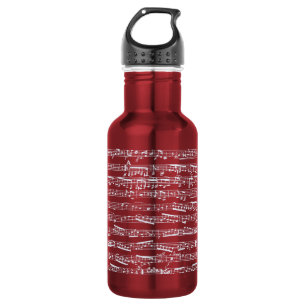 Botella De Agua Música de hoja rosa