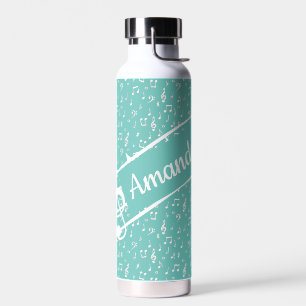 Botella De Agua Musical personalizado negro