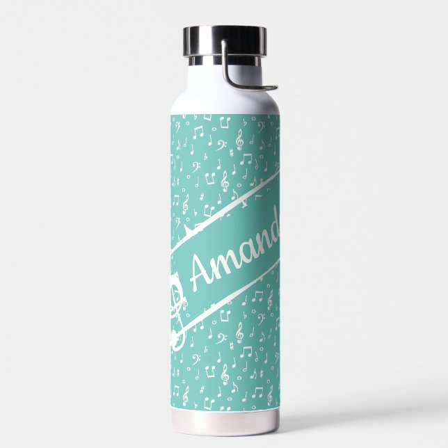 Botella De Agua Musical personalizado negro (Izquierdo)