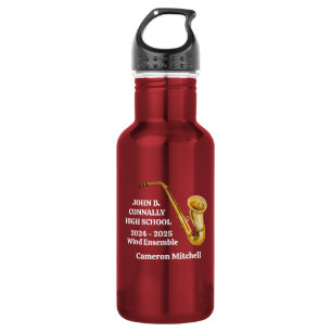Botella De Agua Músico de Saxofón de Oro Banda Personalizada