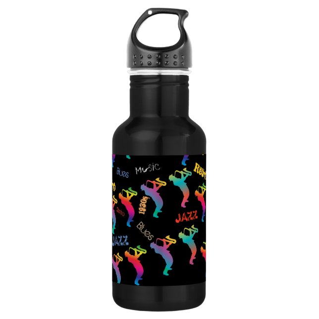 Botella De Agua Músicos de jazz retro música POP ART (Anverso)