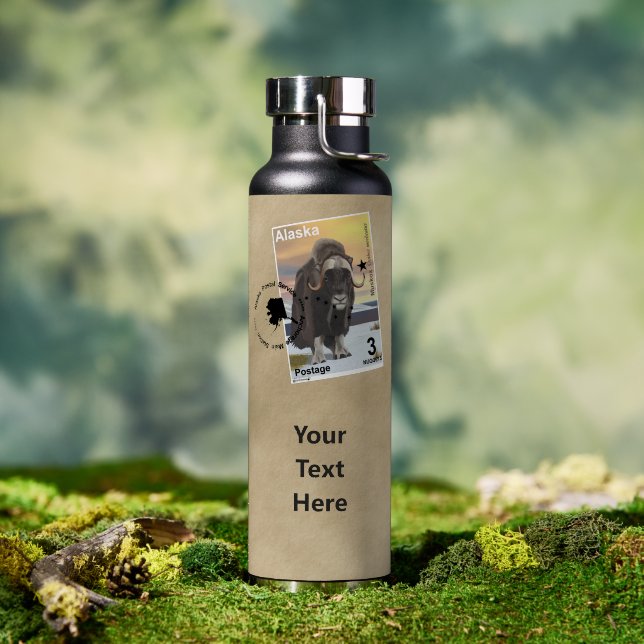 Botella De Agua Muskox Stamp Souvenir (Al aire libre (girado))