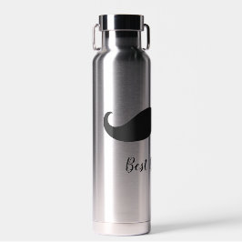 Botella De Agua Mustache negro