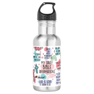 Botella De Agua My Daily Bible Affirmations Bebida Tumbler