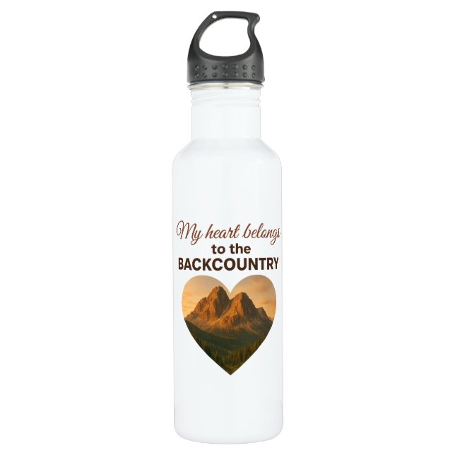 Botella De Agua My Heart Belongs to the Backcountry Premium (Anverso)