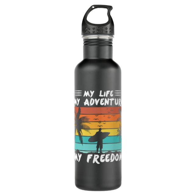 Botella De Agua My Life My Adventure My Freedom Surfing (Anverso)