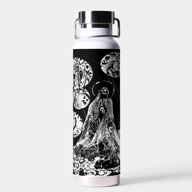 Botella De Agua My Super Halloween black and white (Atrás)