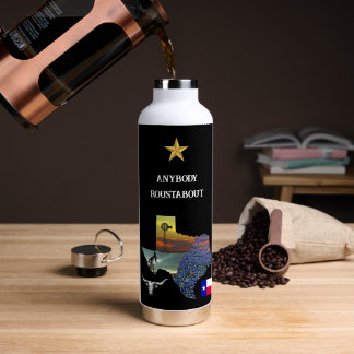 Botella De Agua My Texas - Illustrated map outline - personalize