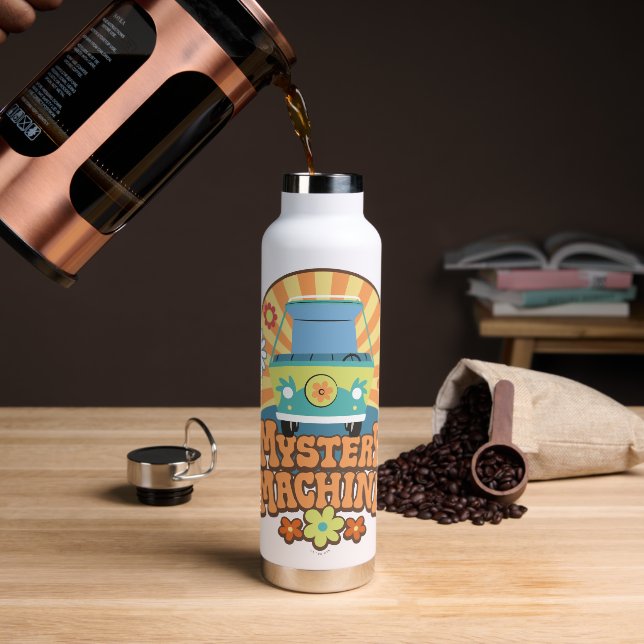Botella De Agua Mystery Machine Van Floral Graphic (Café)