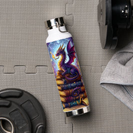 Botella De Agua Mystical Dragon Wizard Books