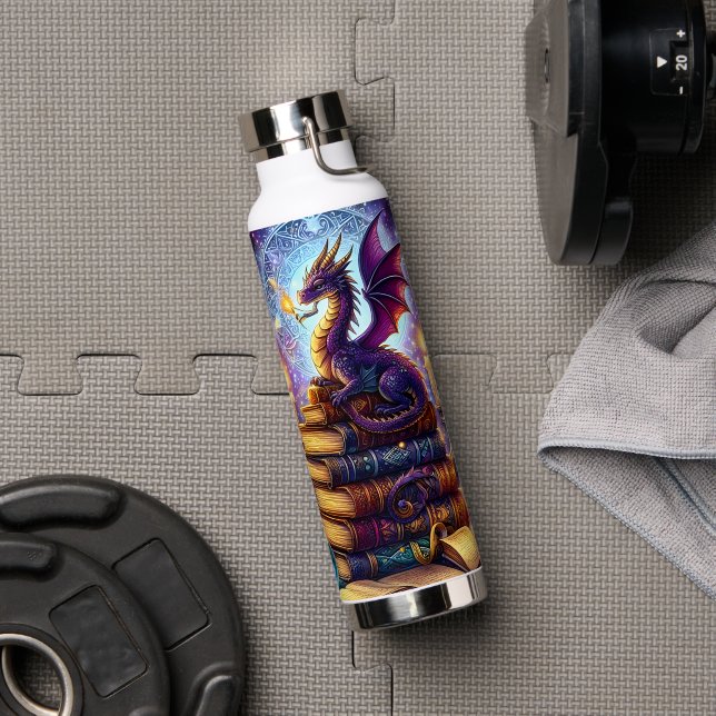 Botella De Agua Mystical Dragon Wizard Books (Gimnasio (girado))
