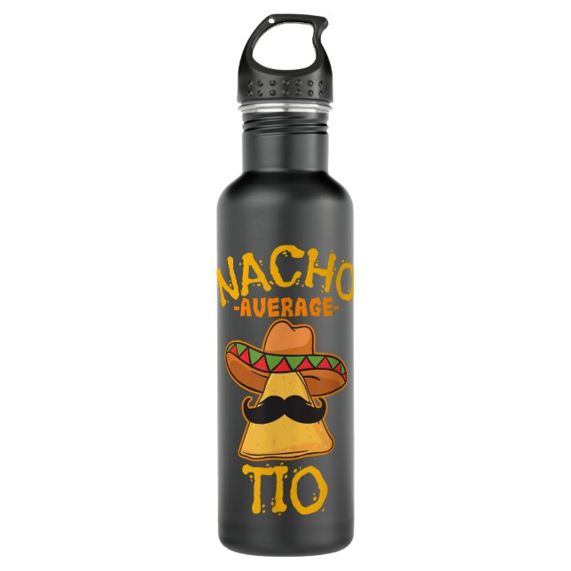 Botella De Agua Nacho Promedio De Tío Mexicano Tío Cinco De Mayo (Anverso)